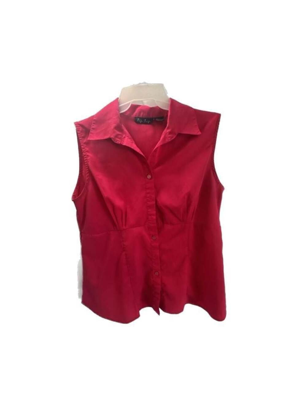 Tip Top Sleeveless Button Down Shirt Size L